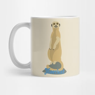 African Meerkat Standing Upright atop a Rock Mug